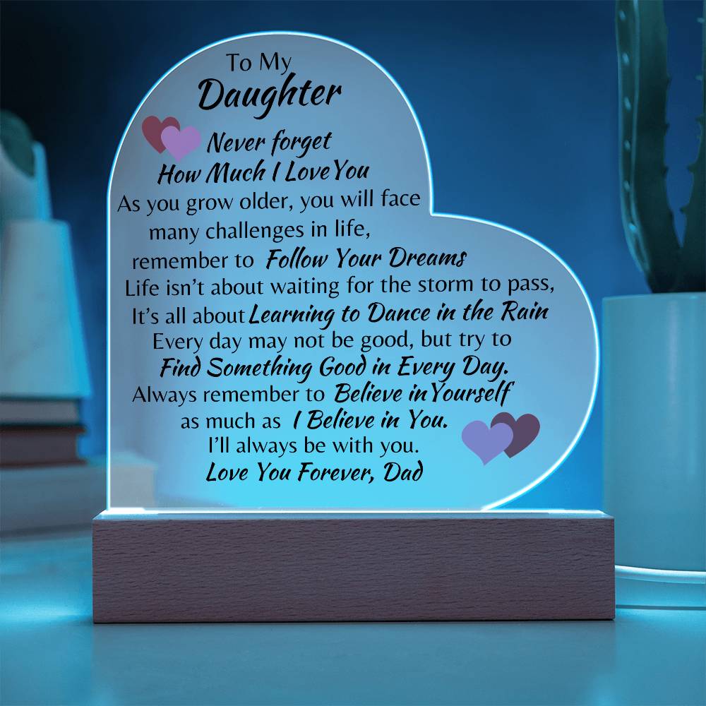 To My Daughter | Love You Forever - Acrylic Plaque