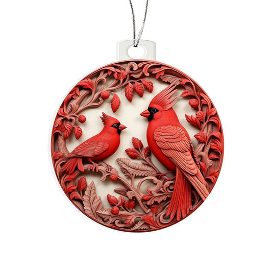 Holiday 3D Ornament - Cardinal Pair