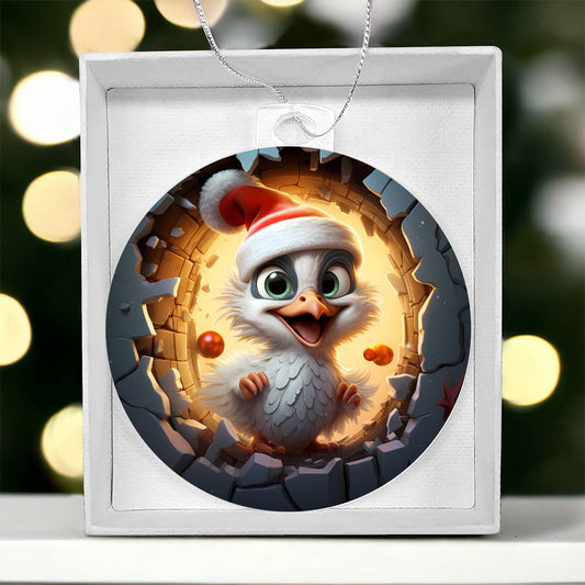 Christmas 3D Breakthrough Ornament - Funny Duckling