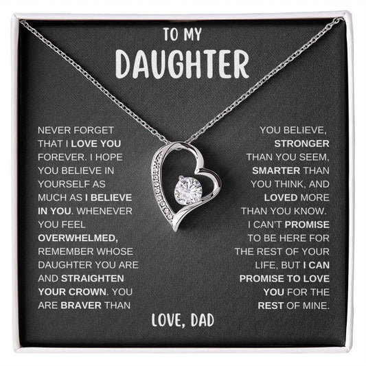 To My Daughter - Never Forget That I Love You - Forever Love Necklace