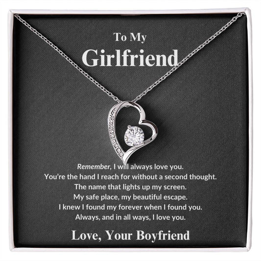 To My Girlfriend, You're the Hand I Reach For - Forever Love Necklace