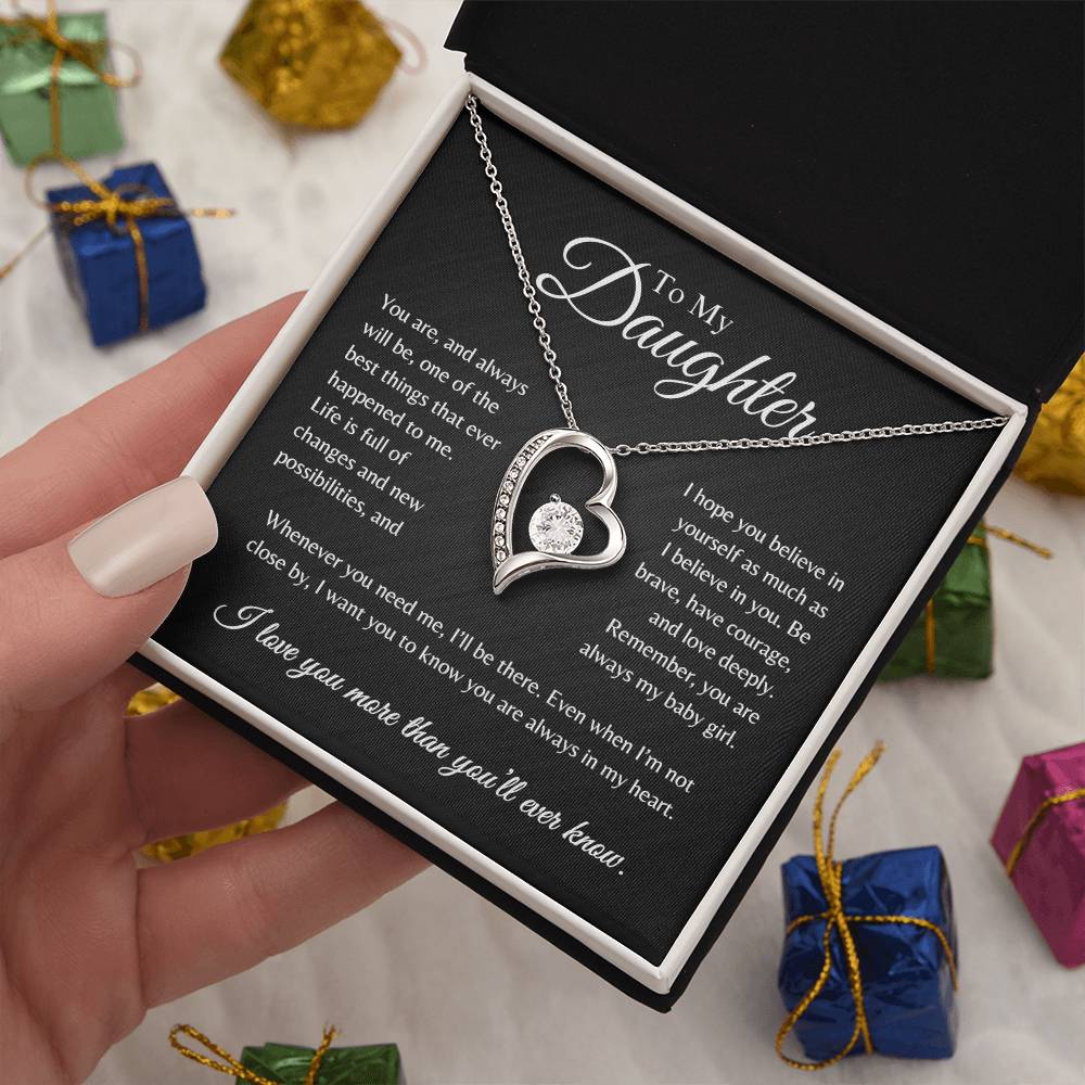 To My Daughter | When You Need Me I'll Be There - Forever Love Necklace