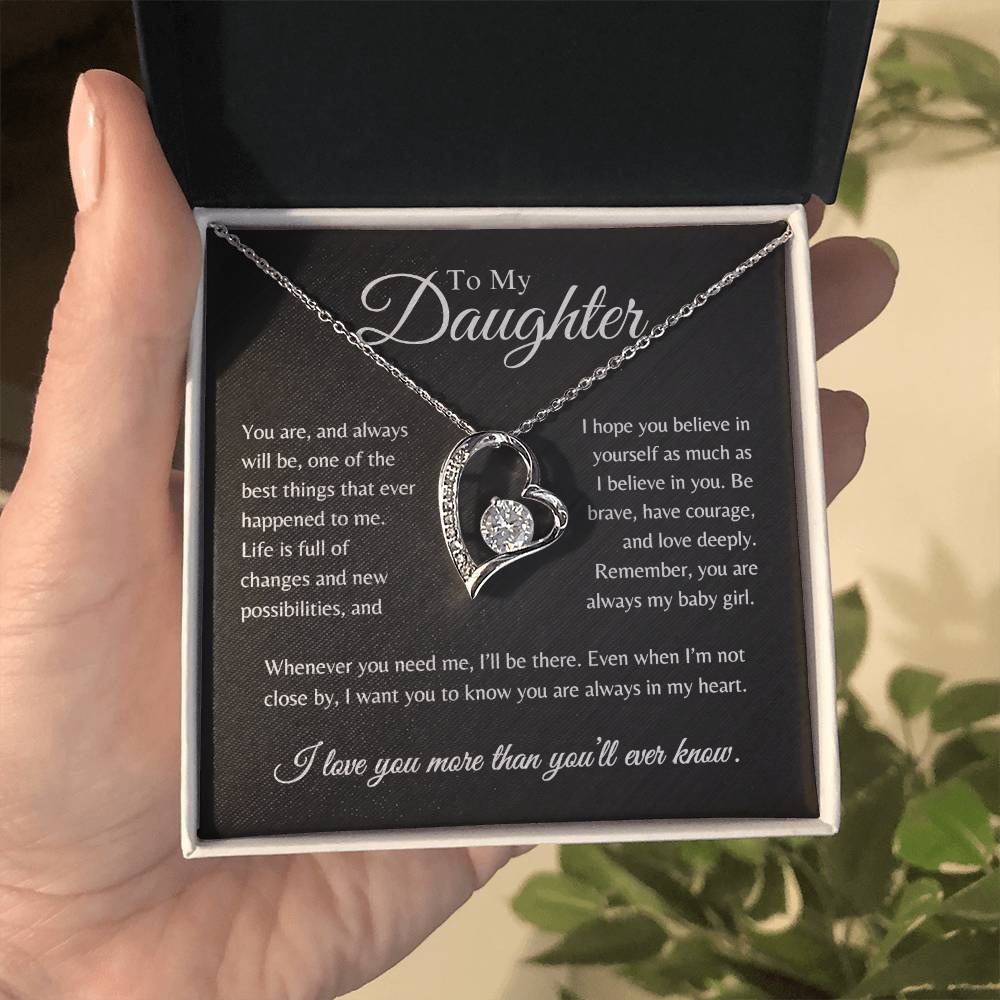 To My Daughter | When You Need Me I'll Be There - Forever Love Necklace