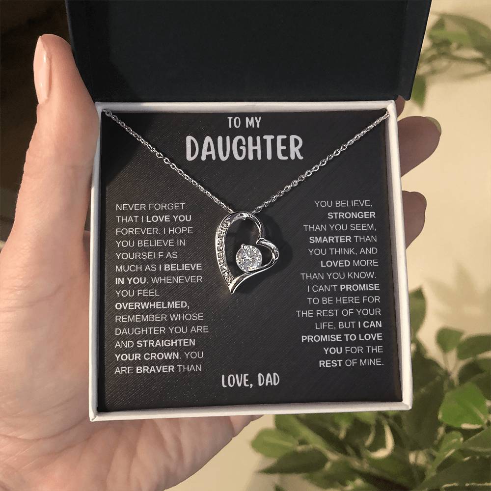 To My Daughter - Never Forget That I Love You - Forever Love Necklace