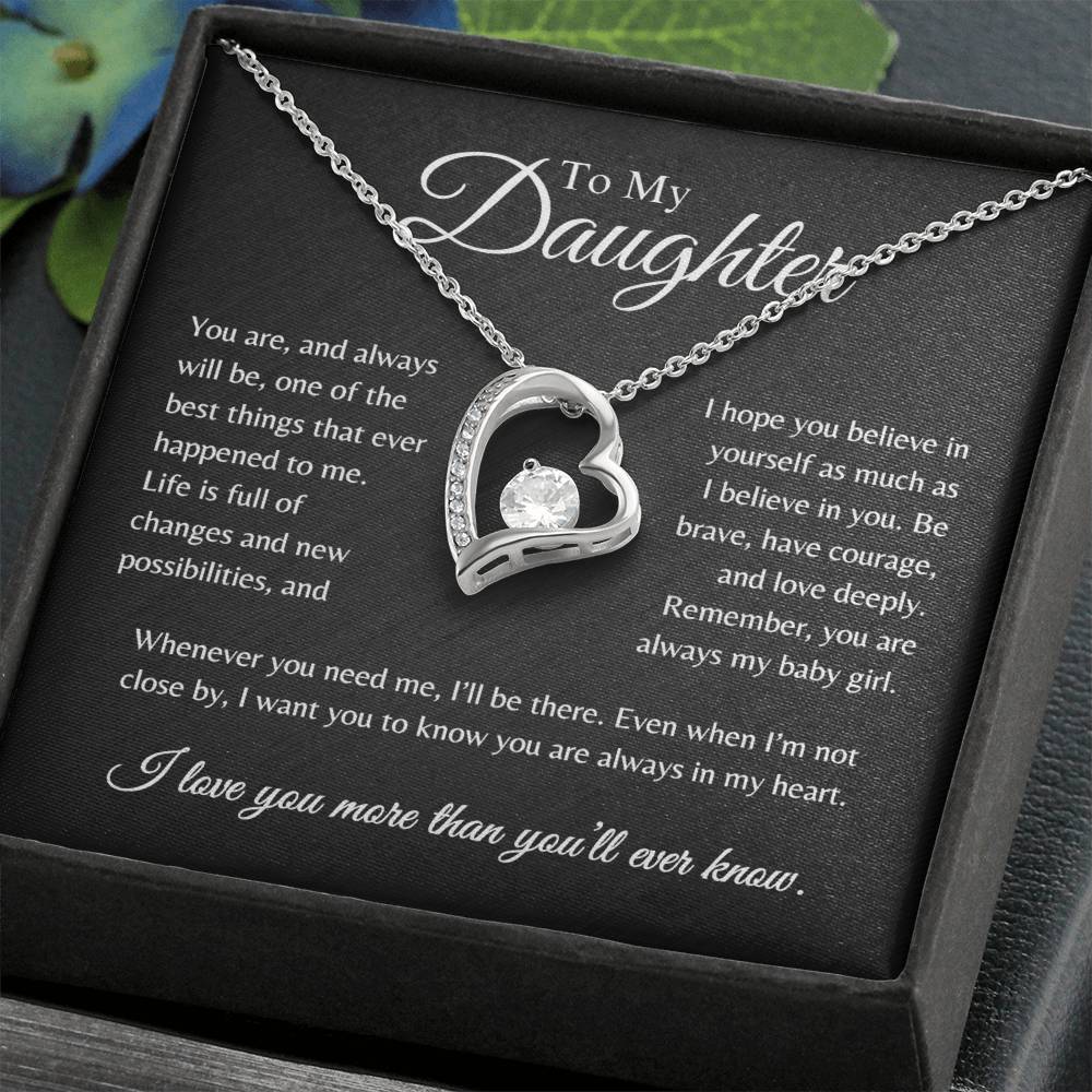 To My Daughter | When You Need Me I'll Be There - Forever Love Necklace