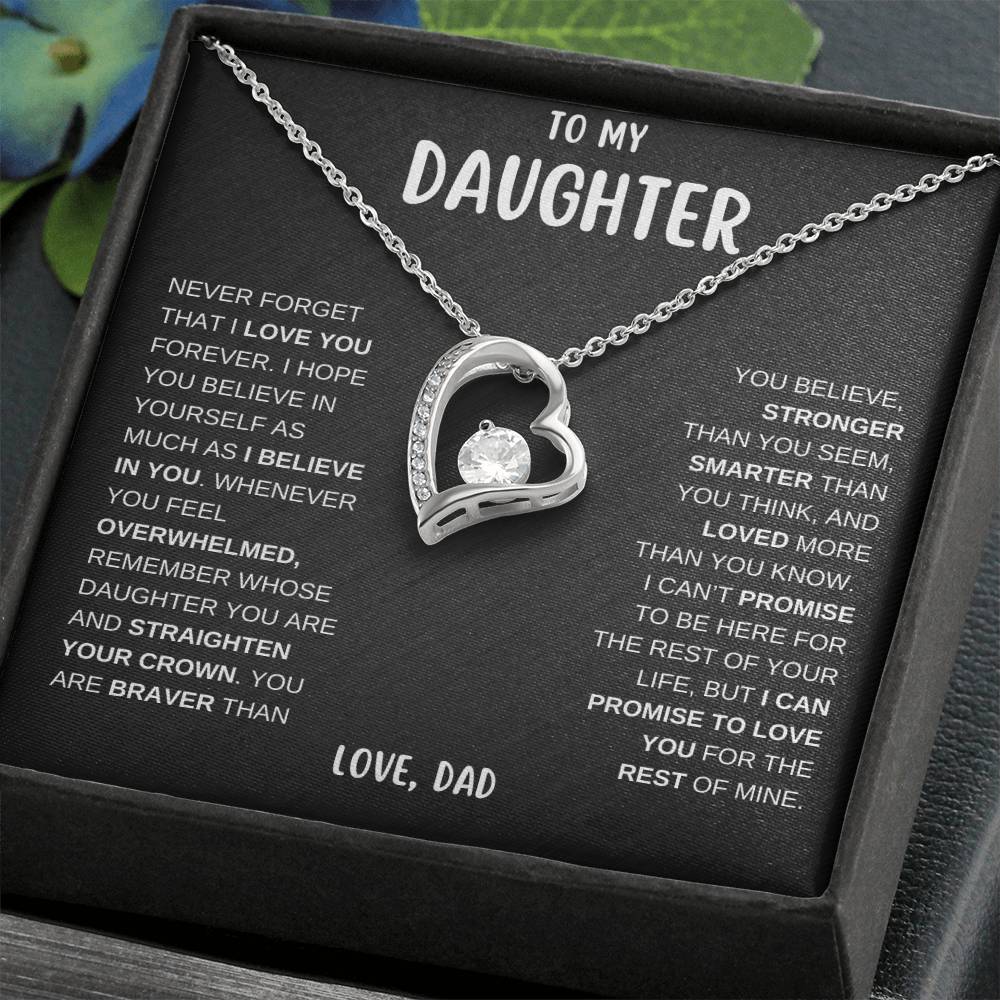 To My Daughter - Never Forget That I Love You - Forever Love Necklace