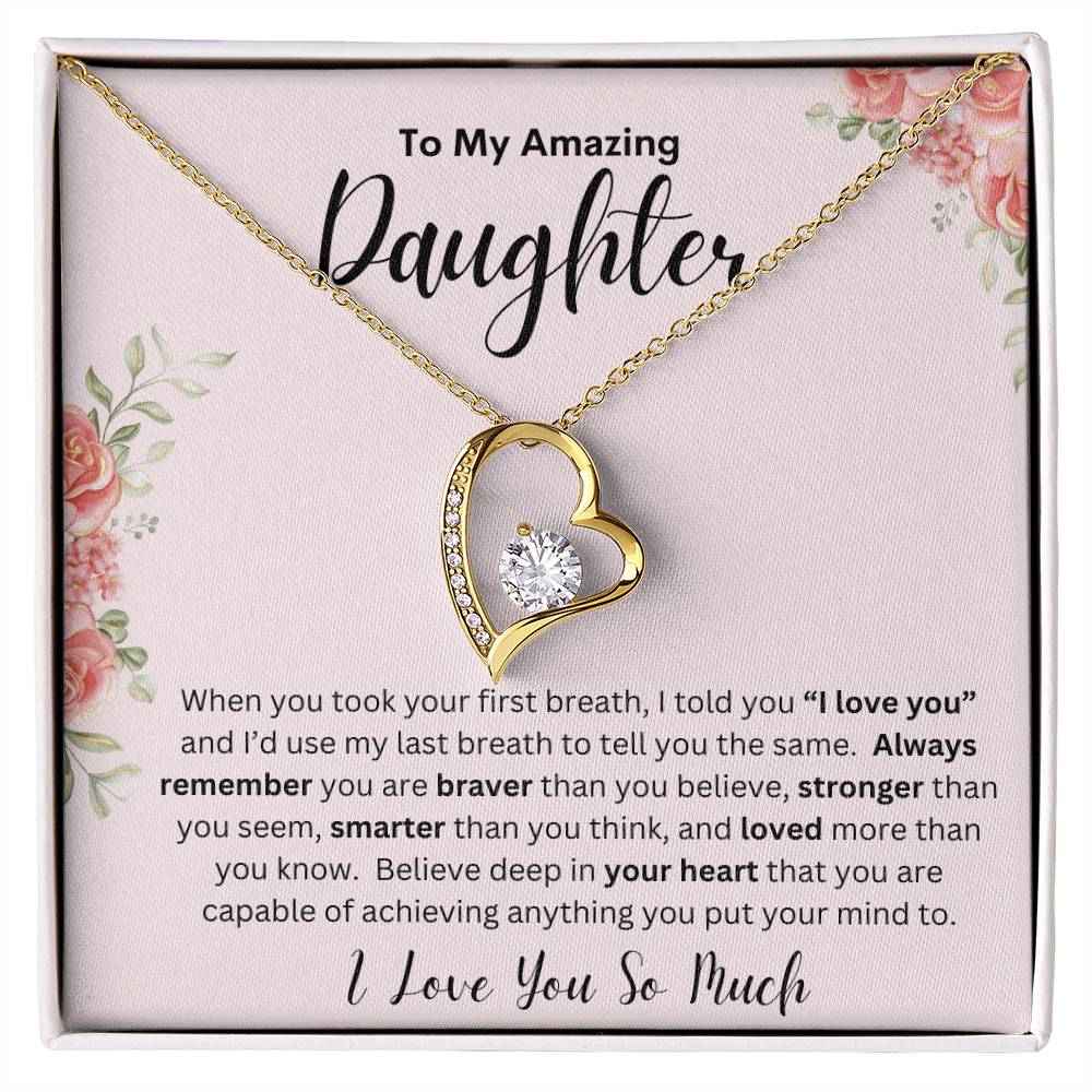 To My Amazing Daughter - Forever Love Necklace