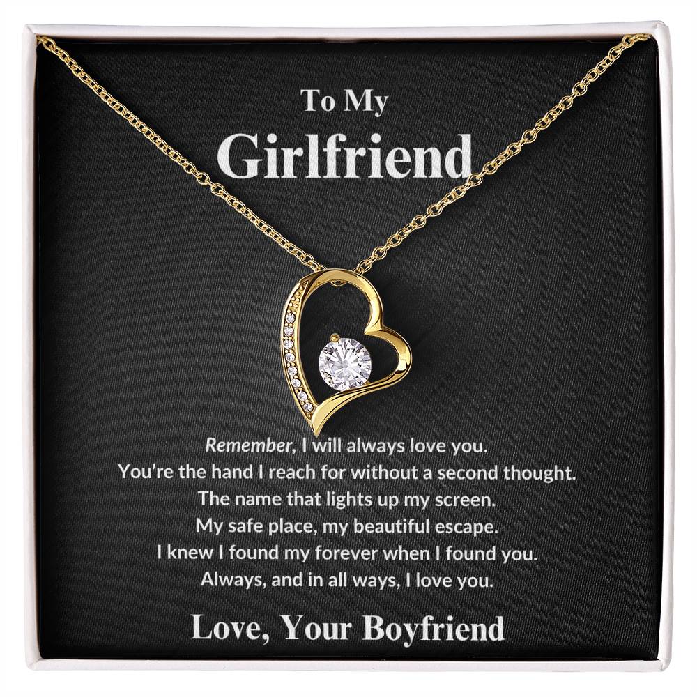 To My Girlfriend, You're the Hand I Reach For - Forever Love Necklace