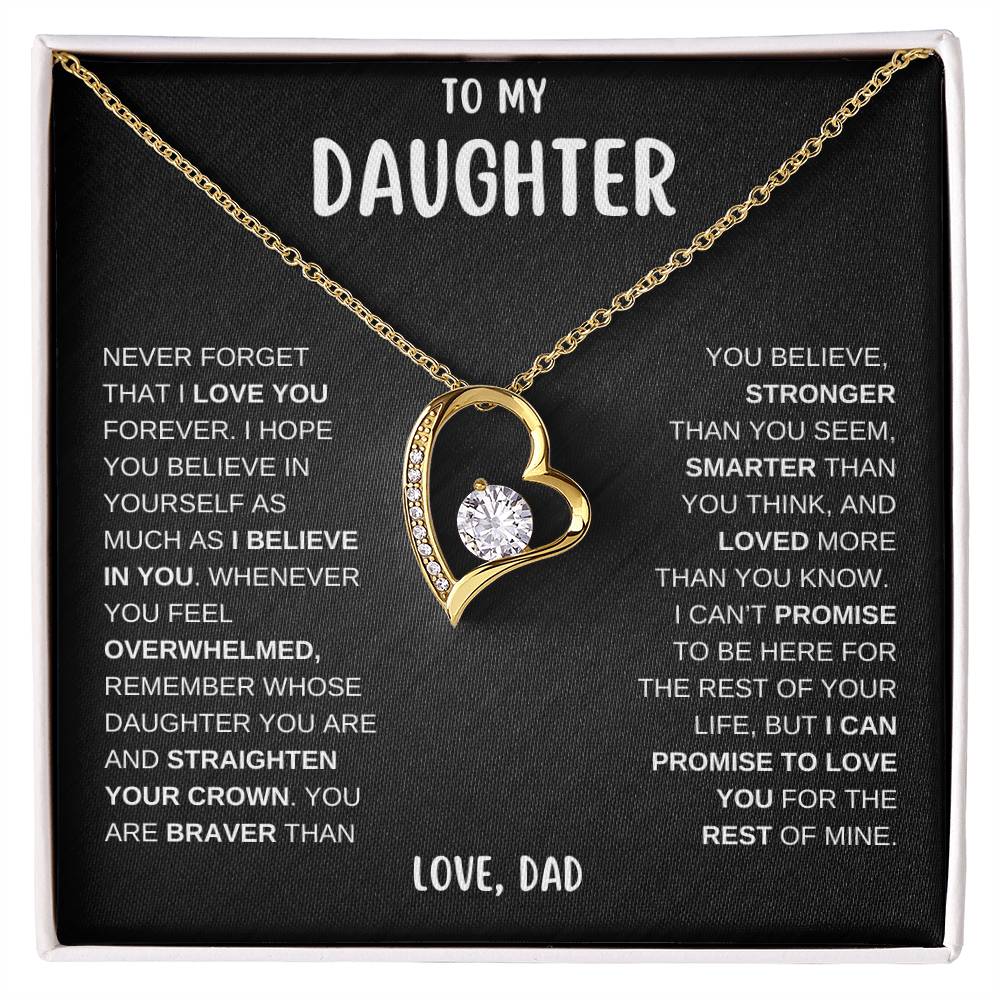 To My Daughter - Never Forget That I Love You - Forever Love Necklace