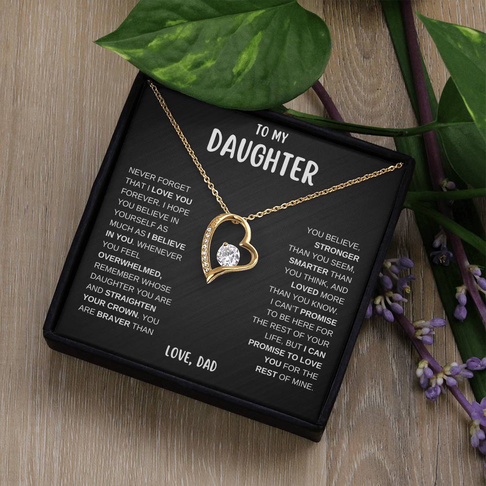 To My Daughter - Never Forget That I Love You - Forever Love Necklace