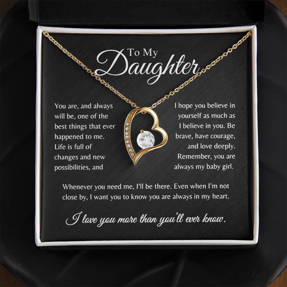 To My Daughter | When You Need Me I'll Be There - Forever Love Necklace