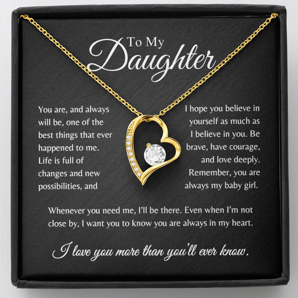 To My Daughter | When You Need Me I'll Be There - Forever Love Necklace