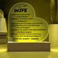 To My Wife | I Want to Be Your Everything - Acrylic Plaque