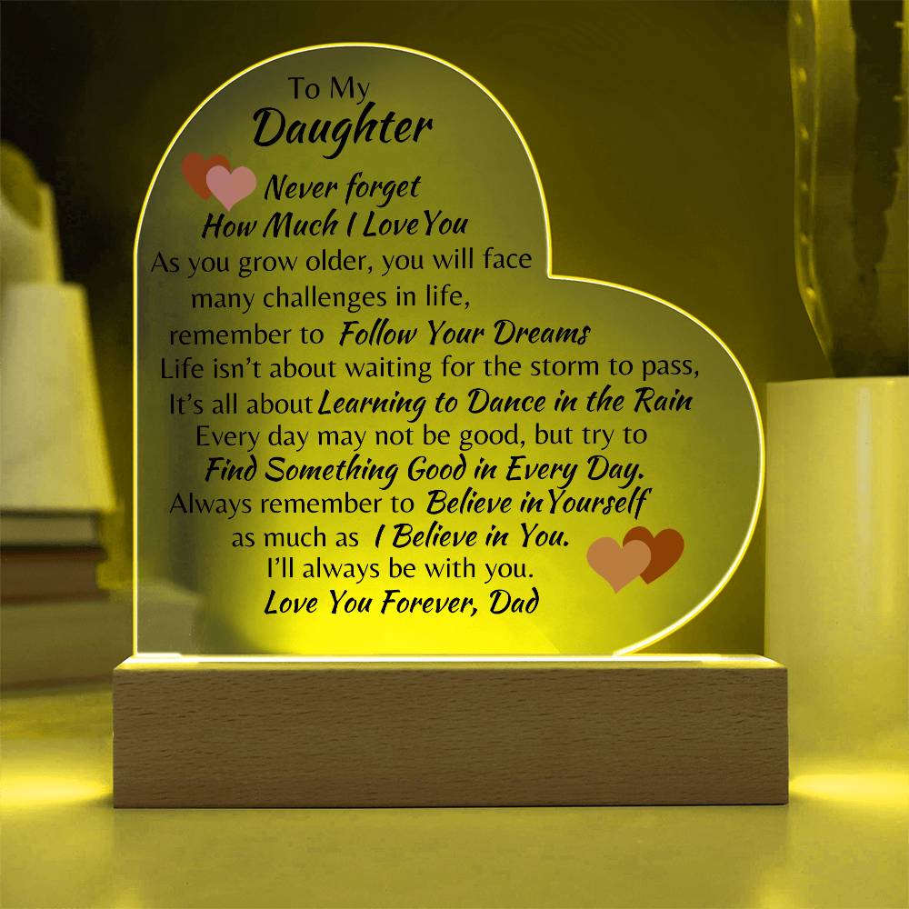 To My Daughter | Love You Forever - Acrylic Plaque