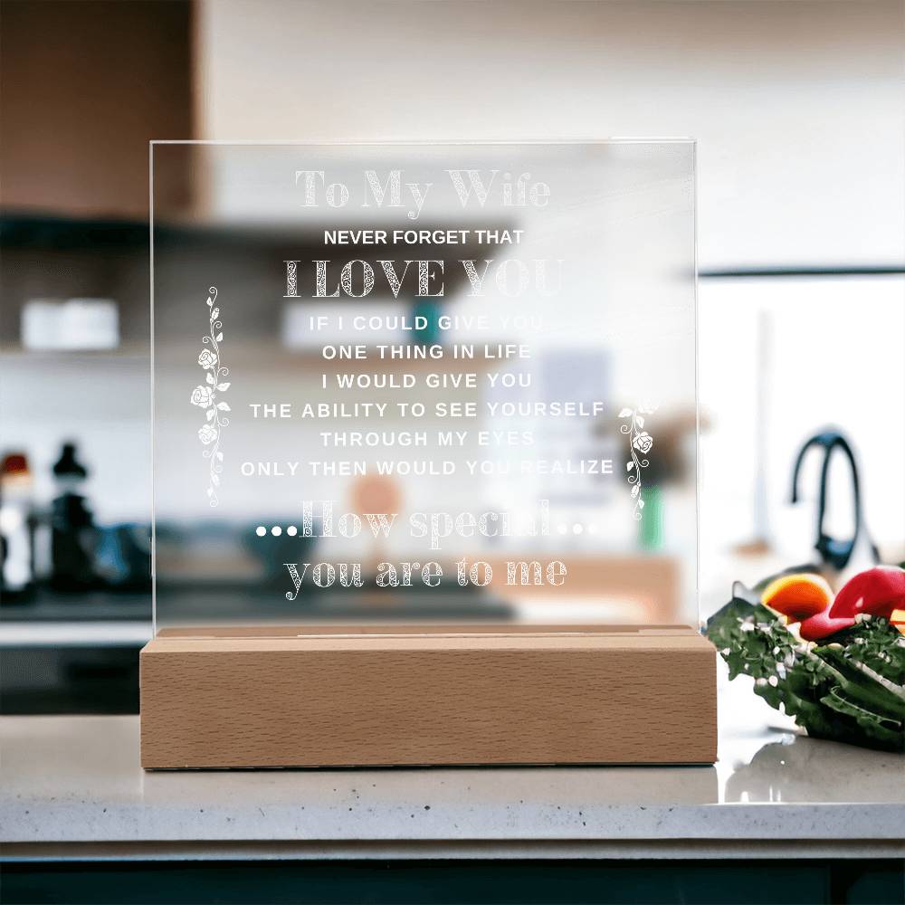 To My Wife | Never Forget that I Love You - Acrylic Plaque