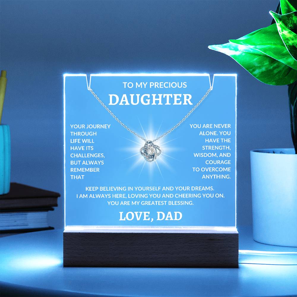 To My Precious Daughter Love, Dad | Keepsake Acrylic Bundle