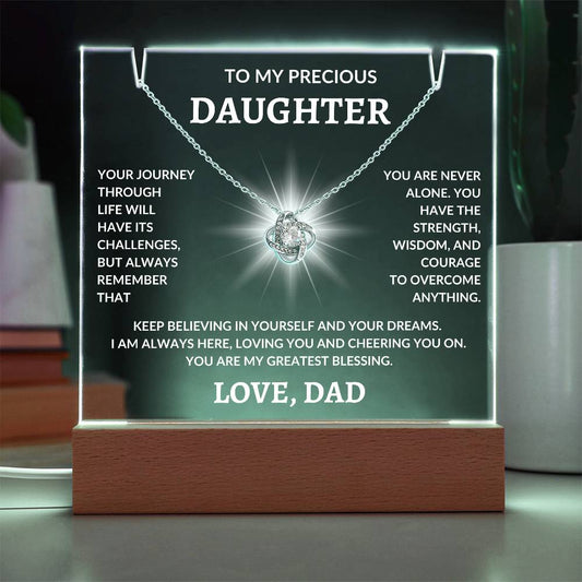 To My Precious Daughter Love, Dad | Keepsake Acrylic Bundle