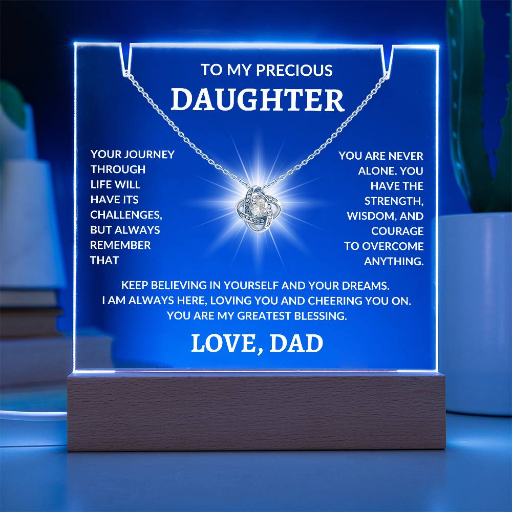 To My Precious Daughter Love, Dad | Keepsake Acrylic Bundle