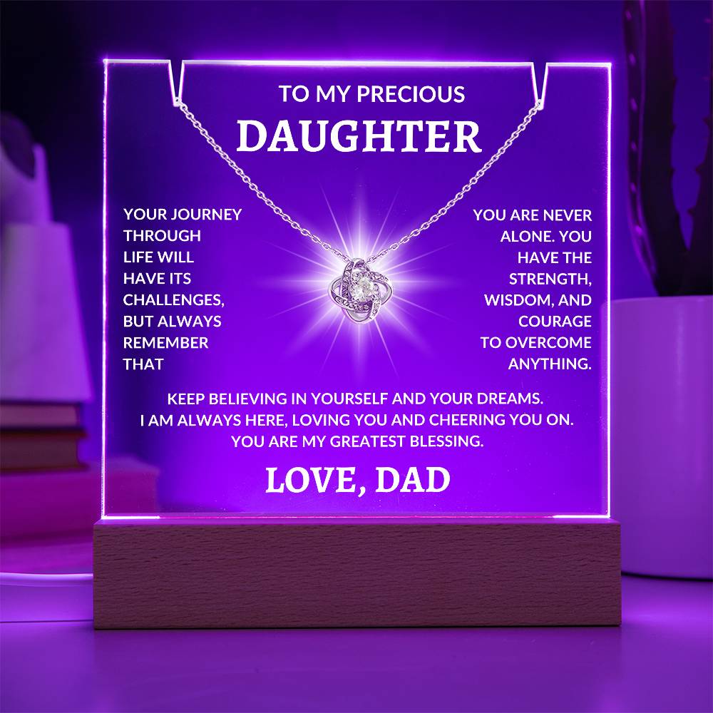 To My Precious Daughter Love, Dad | Keepsake Acrylic Bundle