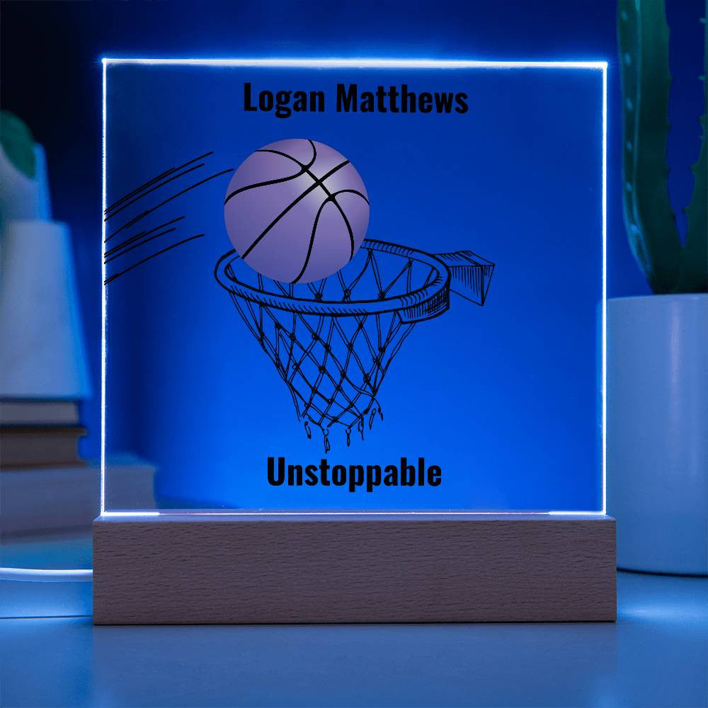 Nothing But Net | Personalized Basketball Acrylic Plaque