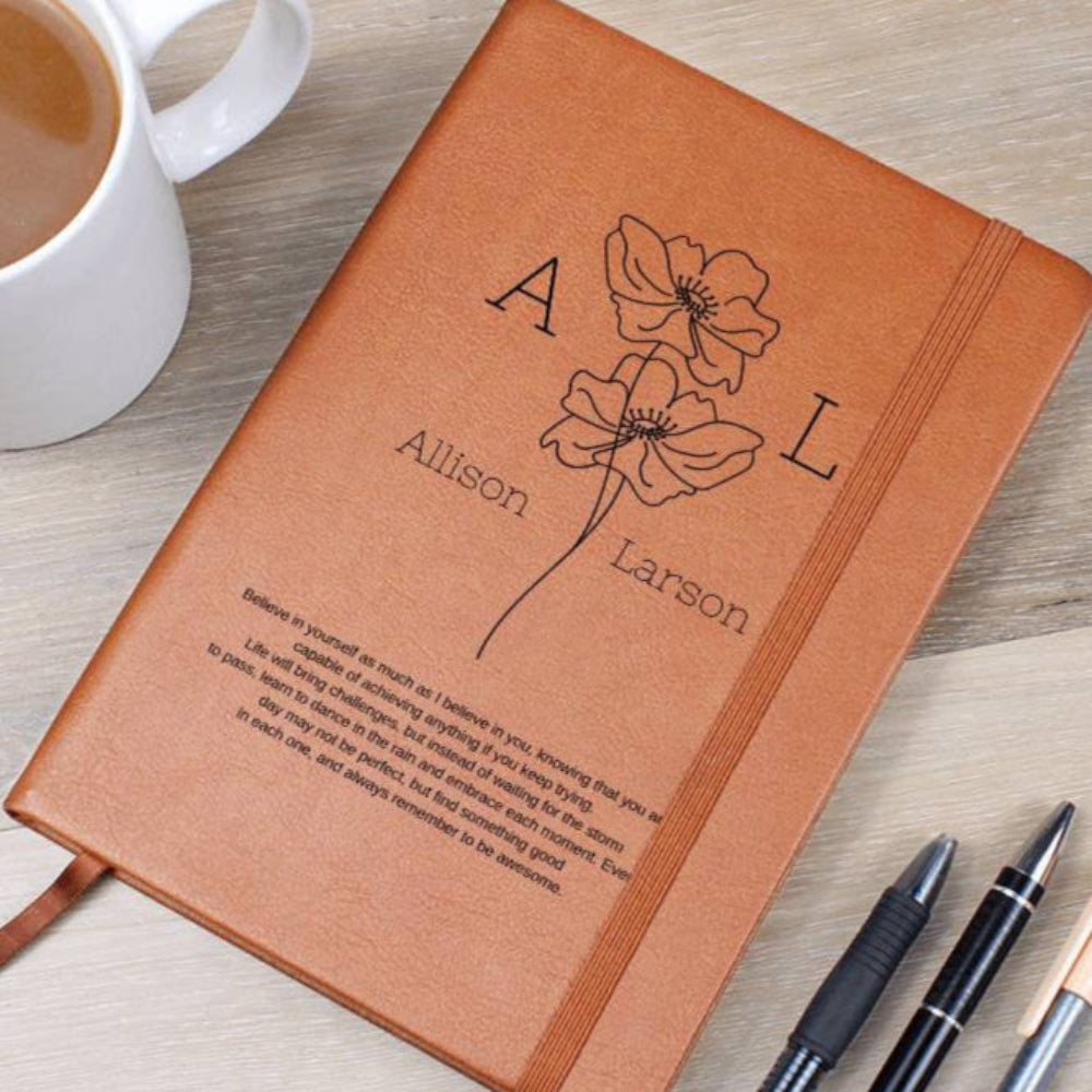"Personalized Leather Journal" - Graduation Gift