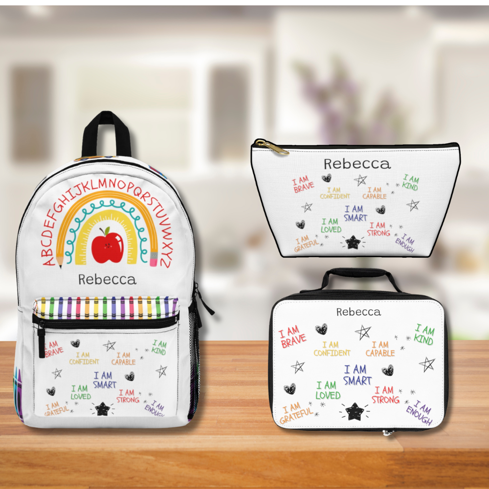 Personalized Kids School Backpack Lunch Box Pencil Pouch Combo.       Save 10% When You Buy a Bundle🎒