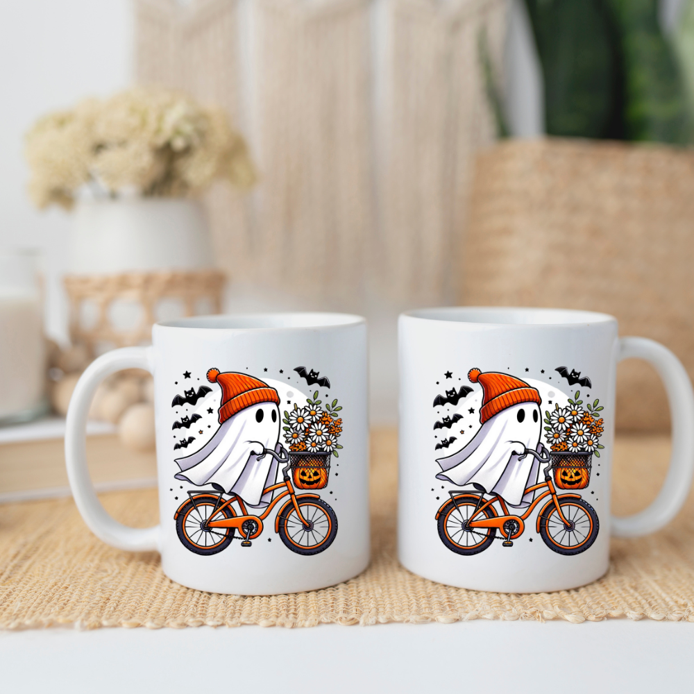 Bike Ghost 2-sided 11oz White Mug