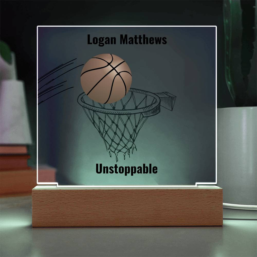 Nothing But Net | Personalized Basketball Acrylic Plaque