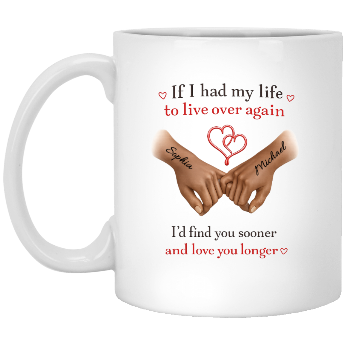 If I Had My Life to Live Over Again – Personalized Love Mug