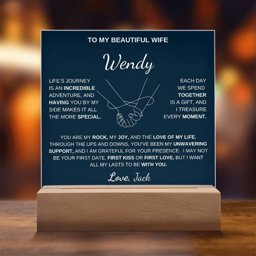 To My Beautiful Wife | My Rock - Acrylic Plaque
