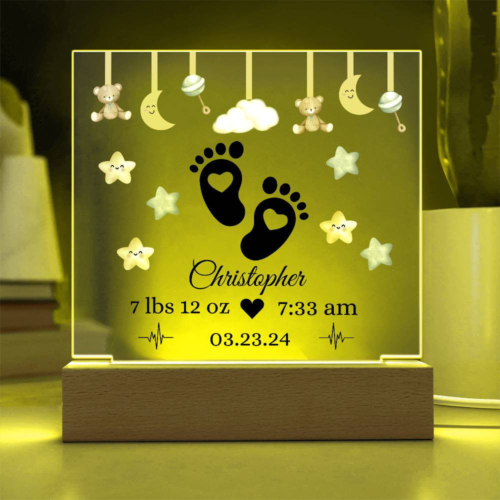 Baby Birthdate Acrylic Plaque - Personalize