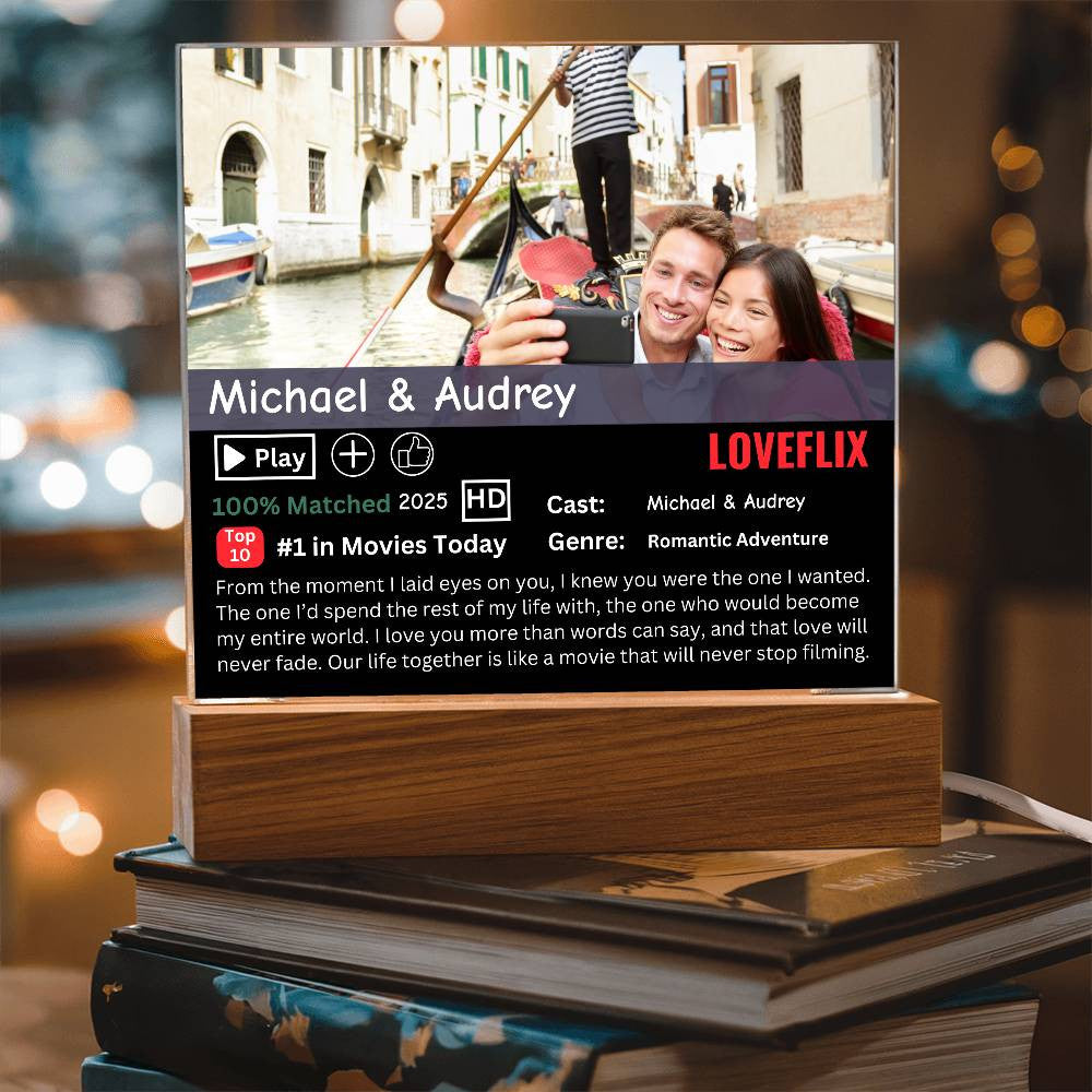Personalized Loveflix Acrylic Plaque - Perfect Gift