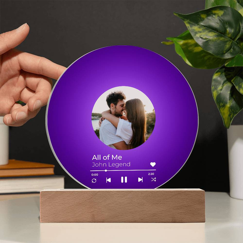 Personalized Vinyl Record with Photo - Acrylic Song Plaque