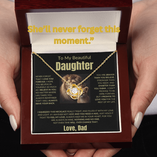 To My Daughter - Love Knot Necklace