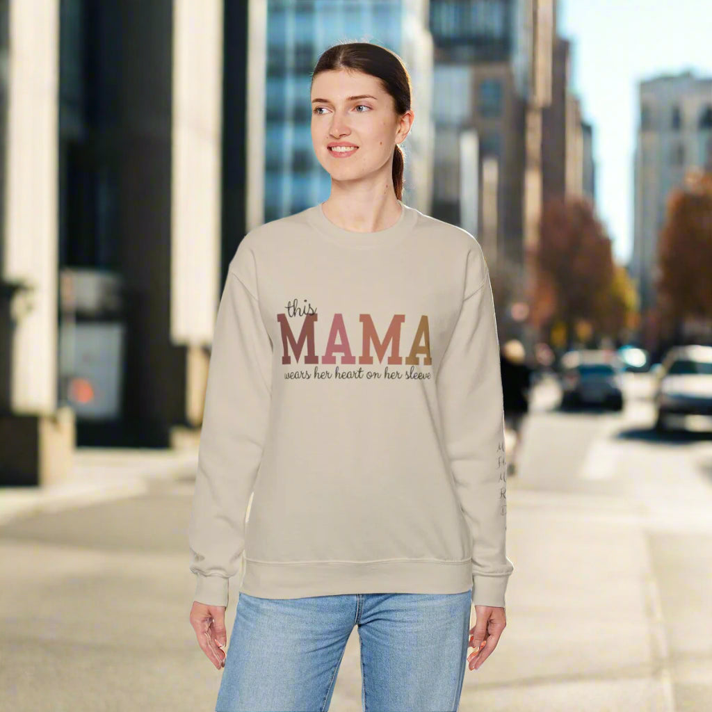 This Mama Wears Her Heart on Her Sleeve - Sweatshirt