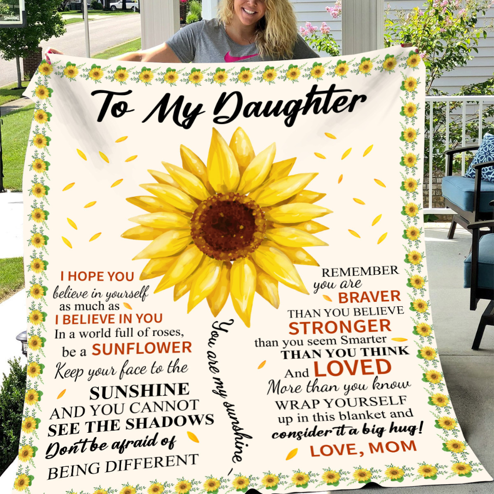 To My Daughter - You Are My Sunshine - Soft Fleece Gift Blanket