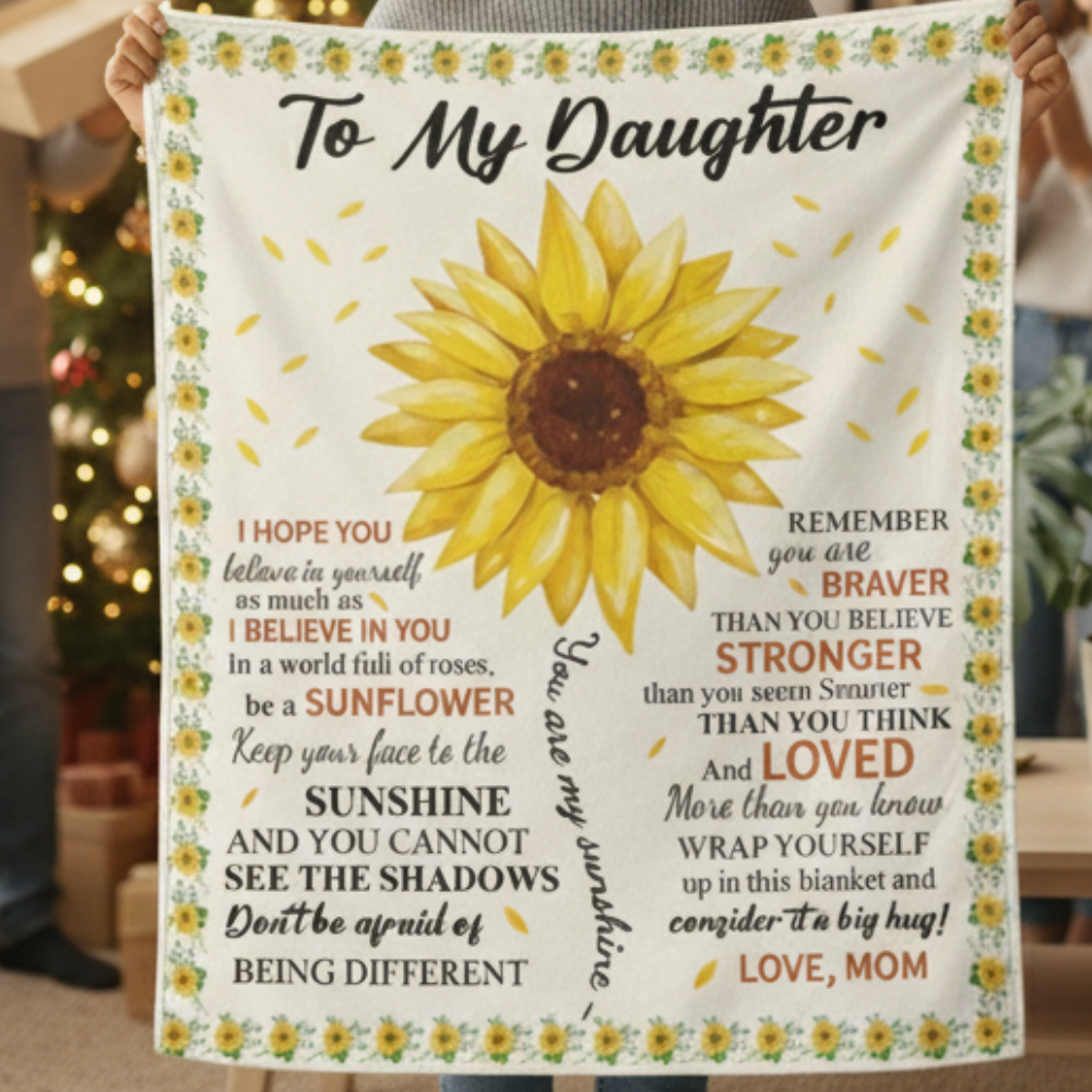 To My Daughter - You Are My Sunshine - Soft Fleece Gift Blanket