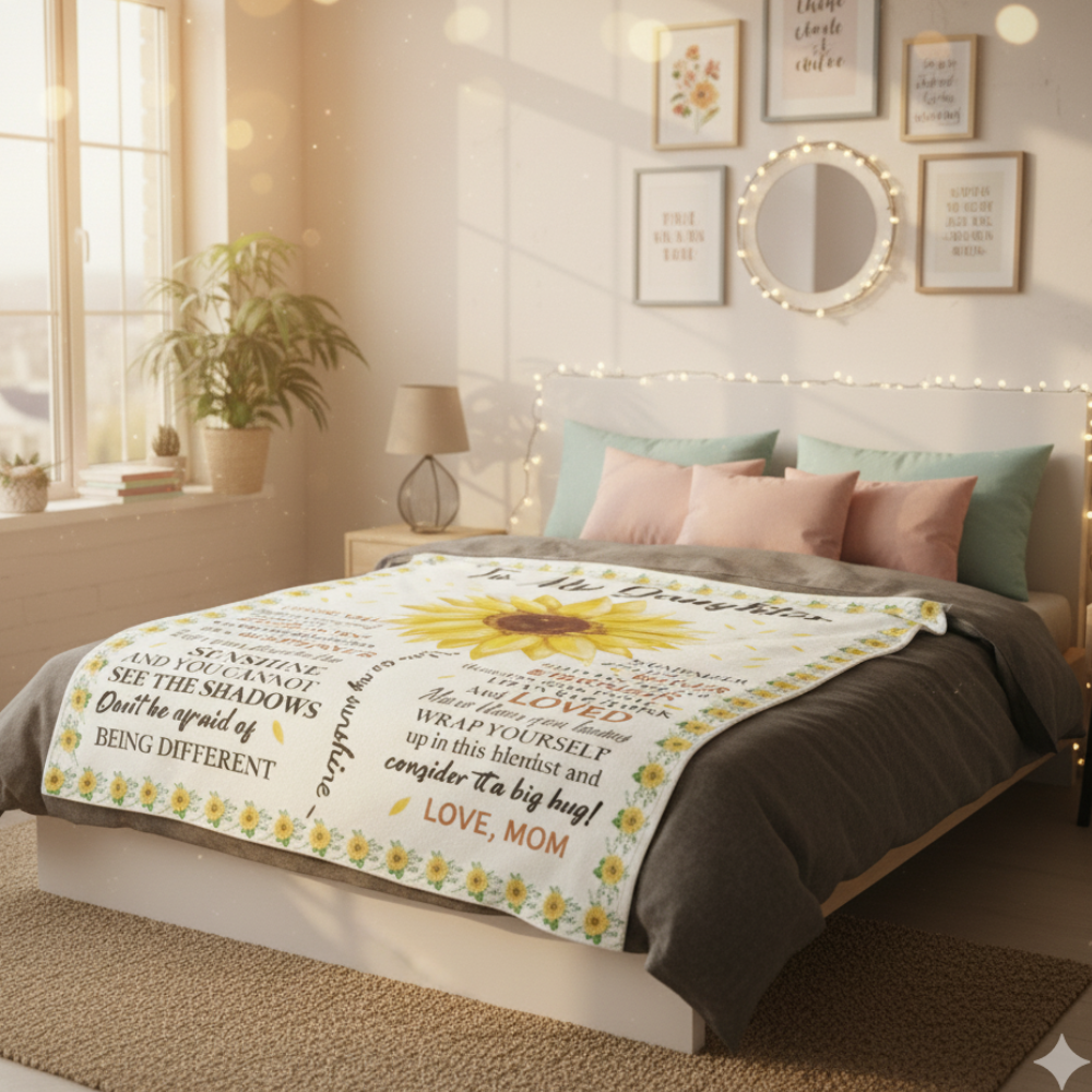 To My Daughter - You Are My Sunshine - Soft Fleece Gift Blanket